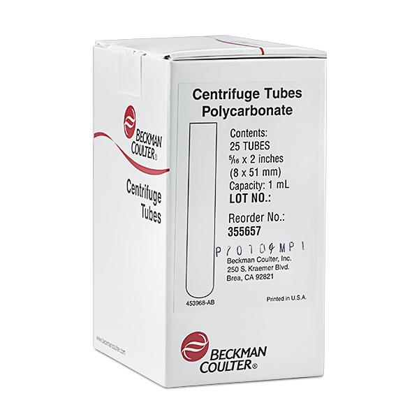 355657_1 mL Open-Top Thickwall Polycarbonate Tube, 8 x 51mm - 25Pk